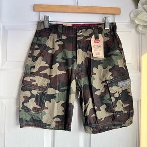 Levi's Boys Camo Cargo Shorts - Tan/Green/Brown Sz 12